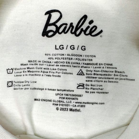 Barbie Classic Logo Tee - Size Large - Picture 4 of 4